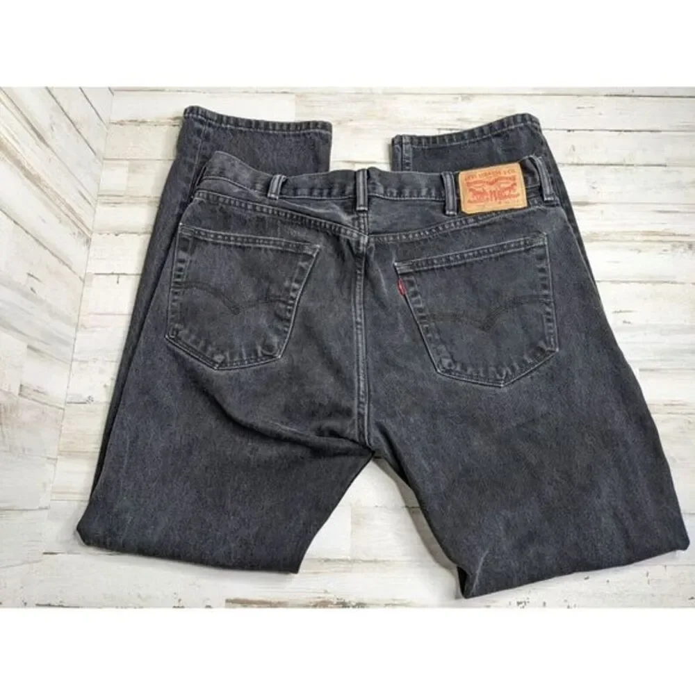 Levis 505 Jeans Mens 38 Regular Black Straight 100% Cotton Denim 38x33 (38x32)‎